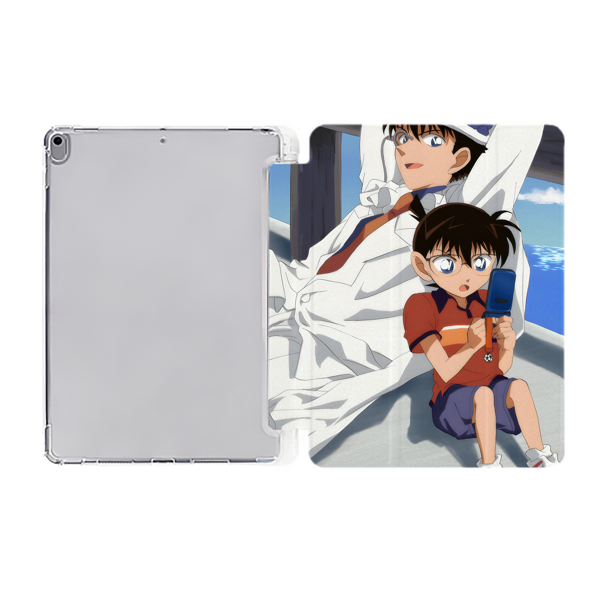 （画像用） 名探偵コナン Detective Conan IPad ケース ペン収納付き 三つ折りスタンド PUレザー×シリコン 対応機種9.5/10.5/10.9インチ